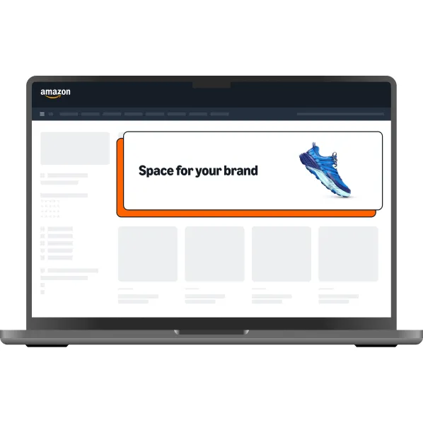 Amazon Ads example of a display ad on a product page on a laptop