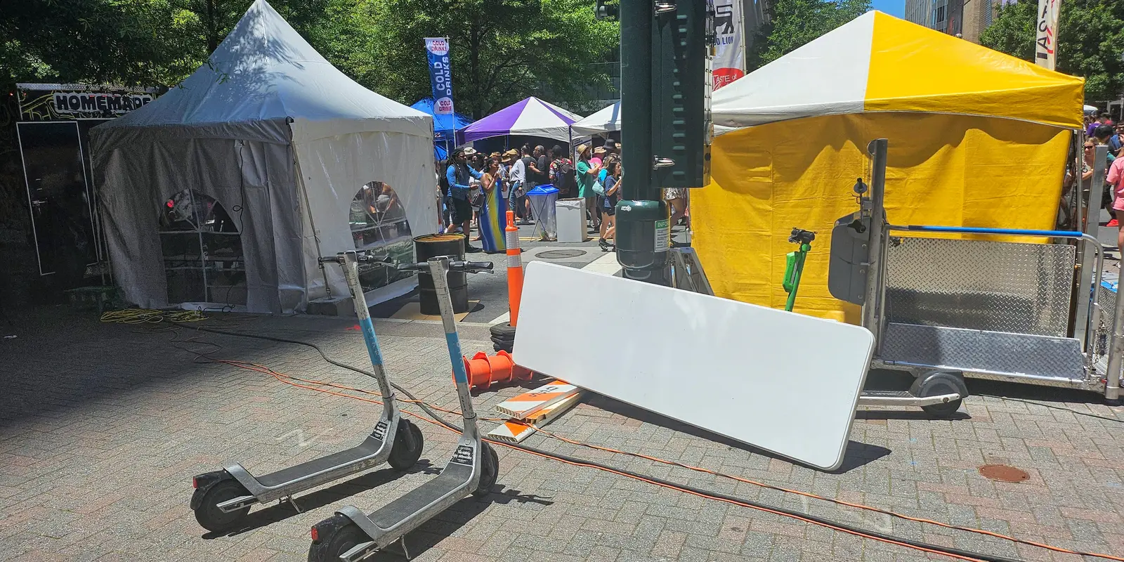 Crowds gathering along South Tryon Street during the annual Taste of Charlotte food and music festival