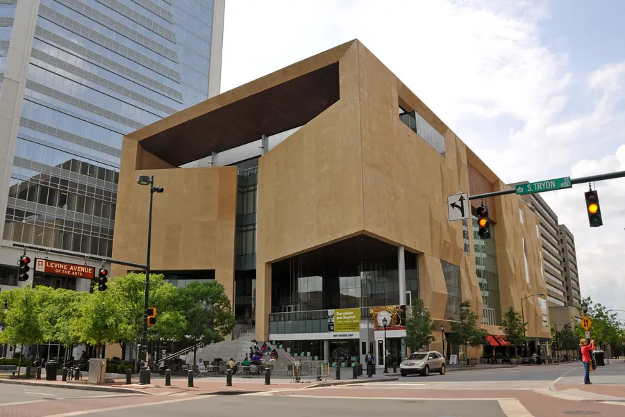 Mint Museum Uptown cultural center along South Tryon Street in Charlotte, North Carolina