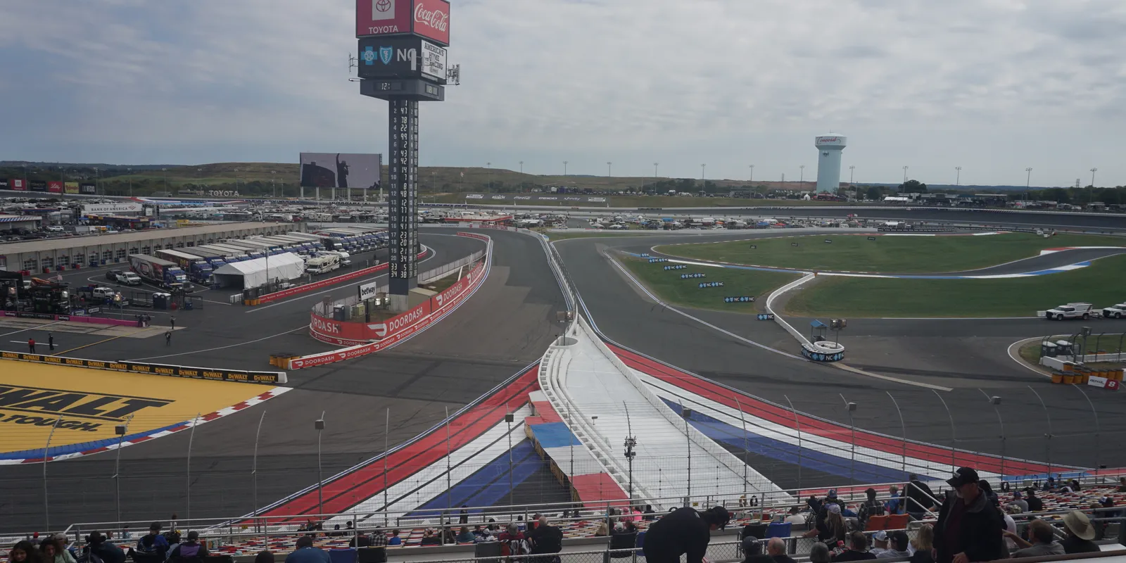 Pre-race track setup for the NASCAR Bank of America Roval 400 at Charlotte Motor Speedway