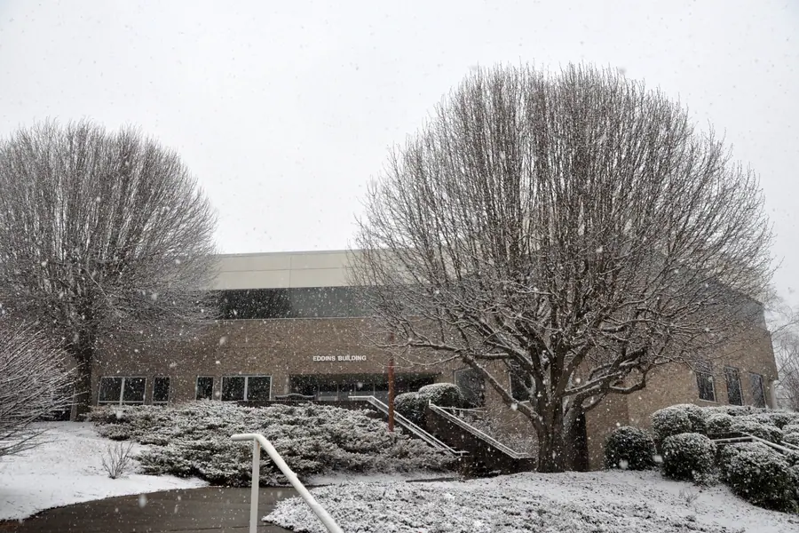 Academic building and landscaped campus at Stanly Community College in Albemarle, North Carolina