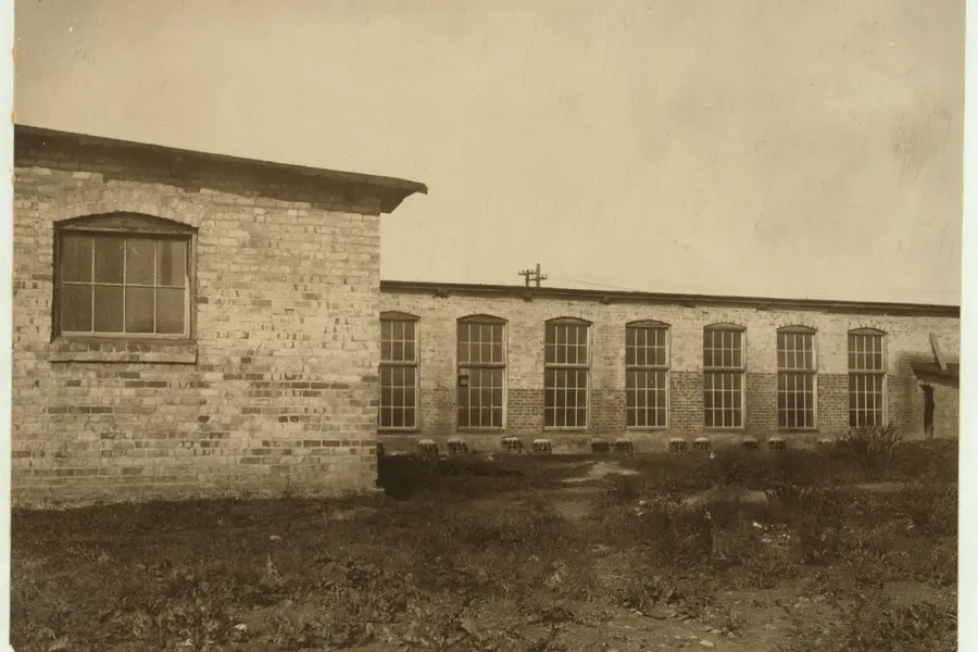 Historic spinning room and machinery inside Sanders Cotton Manufacturing Company in Bessemer City