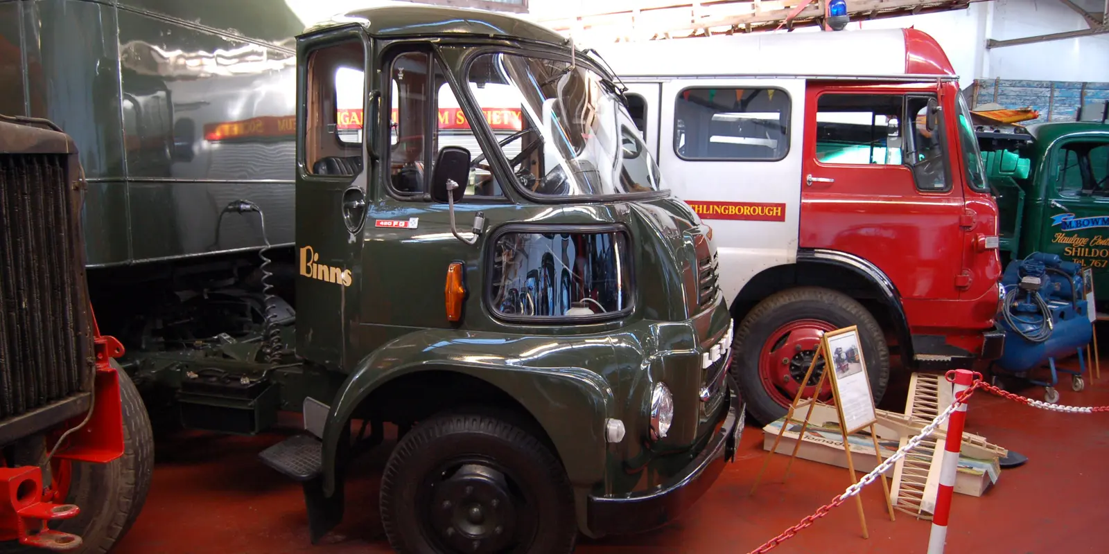 Vintage transport tractor on display honoring Cherryville's heritage as the founding headquarters of Carolina Freight Carriers