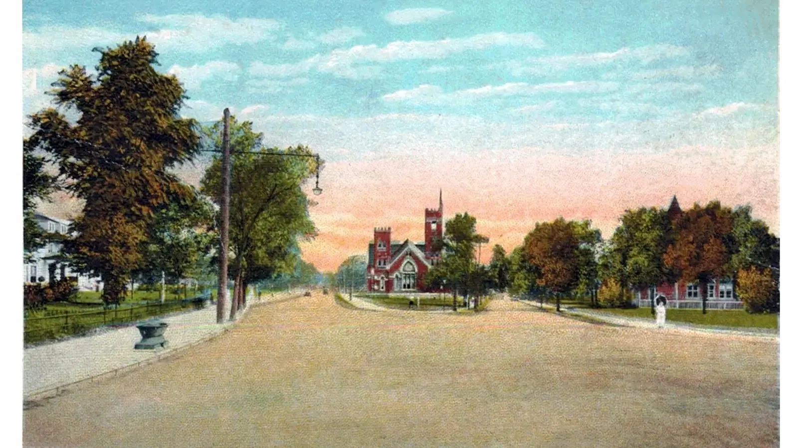Historic street intersection of York and Saluda Streets in downtown Chester