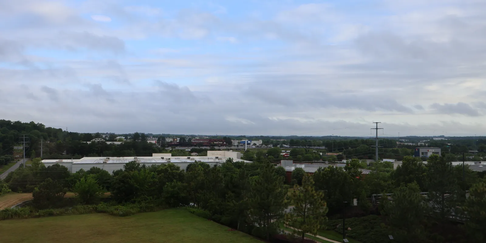 View overlooking Great Wolf Lodge resort and the Concord Mills hospitality corridor