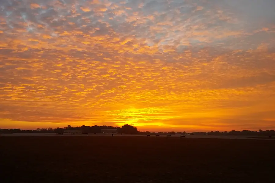 Sunset over the rural countryside and natural landscapes of Catawba County near Conover