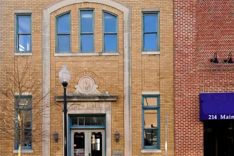 Historic Main Street storefronts and downtown district in Fort Mill, South Carolina