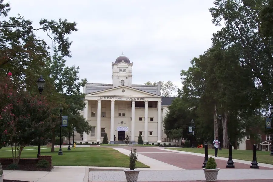 Curtis Administration Building Classical Revival columns and historic architecture in Gaffney, South Carolina