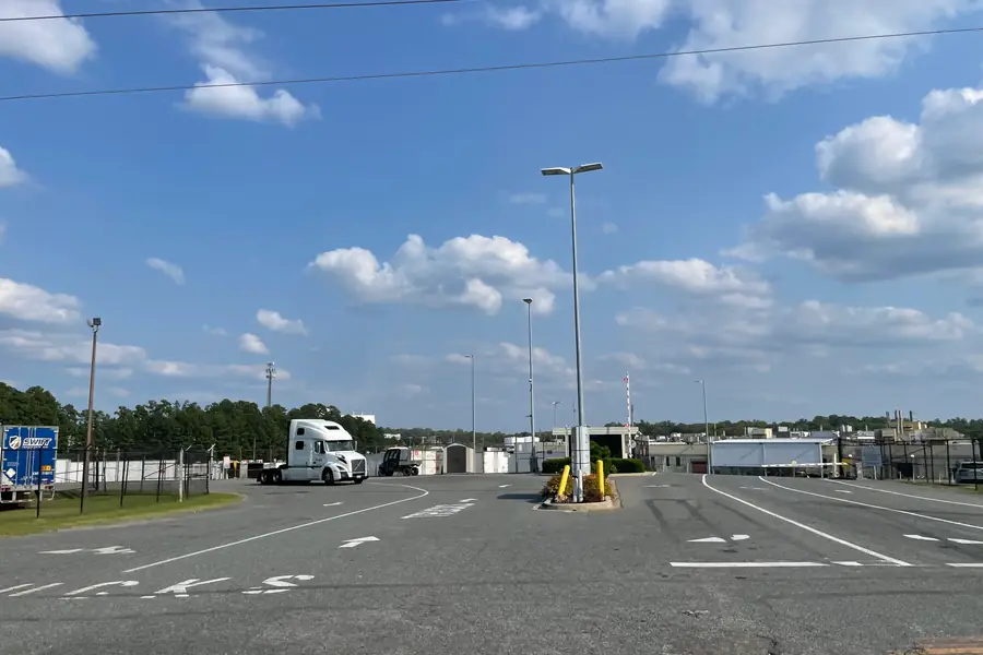 Freightliner truck manufacturing plant facility along Highway 27 in Mount Holly, North Carolina