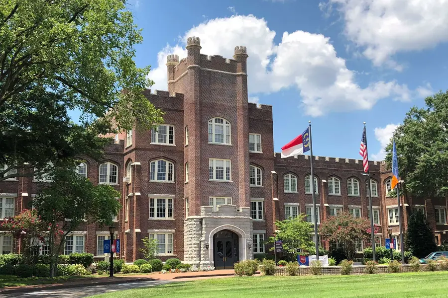Catawba College campus architecture and green lawn in Salisbury North Carolina