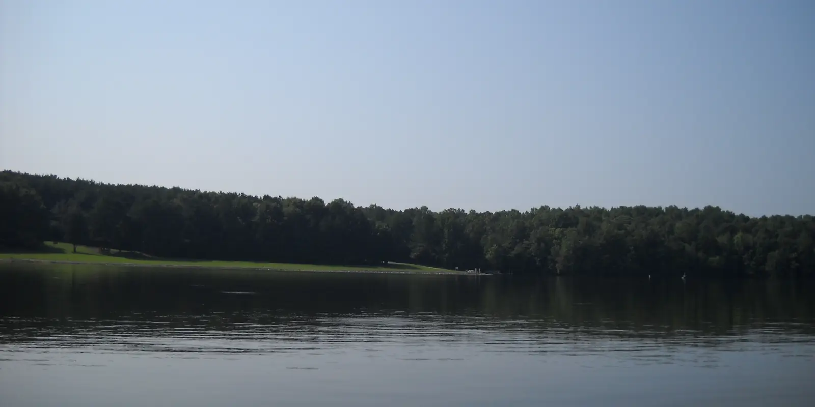 Scenic lakefront view and outdoor recreation at Cane Creek Park near Waxhaw, North Carolina