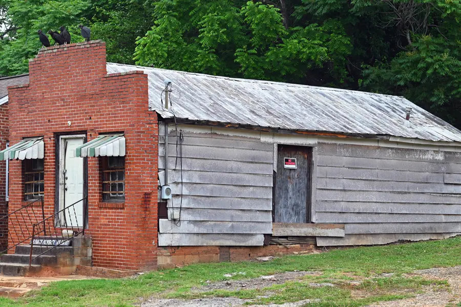Historic brick architecture of the historic Sadler Store commercial building in York, South Carolina
