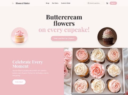 Custom Cupcake Bakery custom website design in Fort Mill NC by Overtop Media Digital Marketing