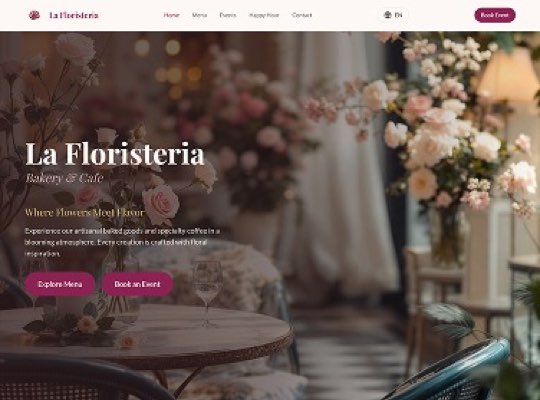 Floral Cafe & Bakery custom website design in Myers Park NC by Overtop Media Digital Marketing