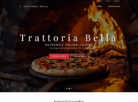 Authentic Italian Pizzeria custom website design in Concord NC NC by Overtop Media Digital Marketing