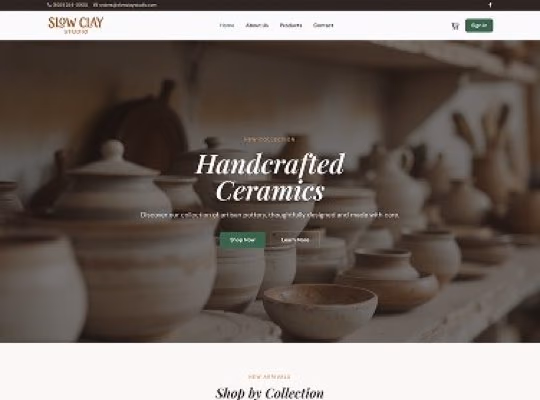 Handcrafted Pottery Studio custom website design in Cornelius NC by Overtop Media Digital Marketing