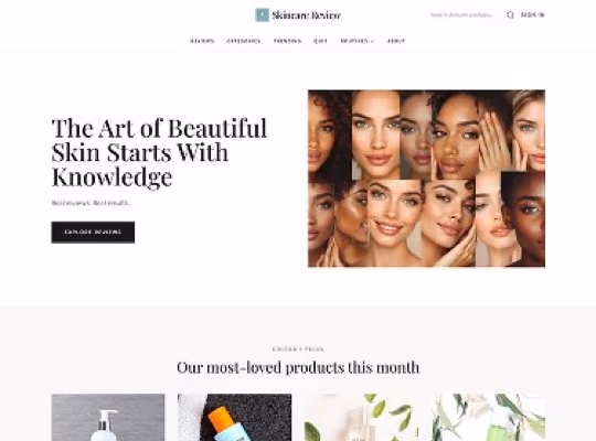 Skincare Product Reviews custom website design in NoDa NC by Overtop Media Digital Marketing