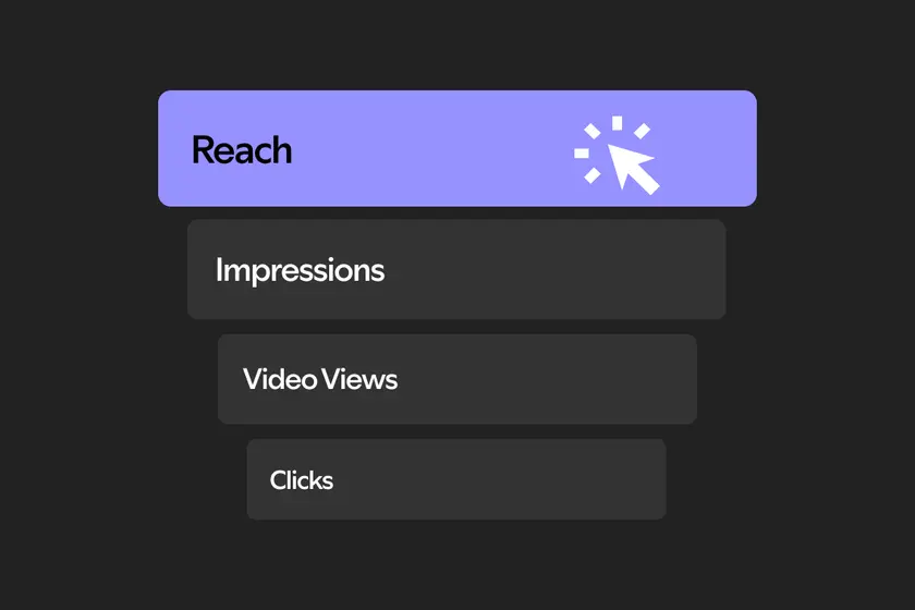Spotify Ads campaign objective menu with reach, impressions, video views and clicks