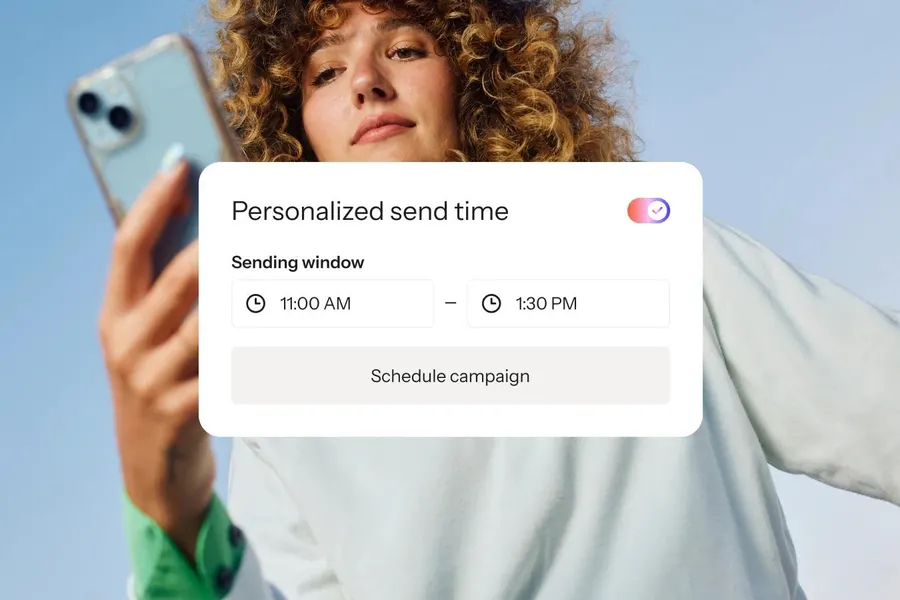 Klaviyo personalized send time setting with a sending window