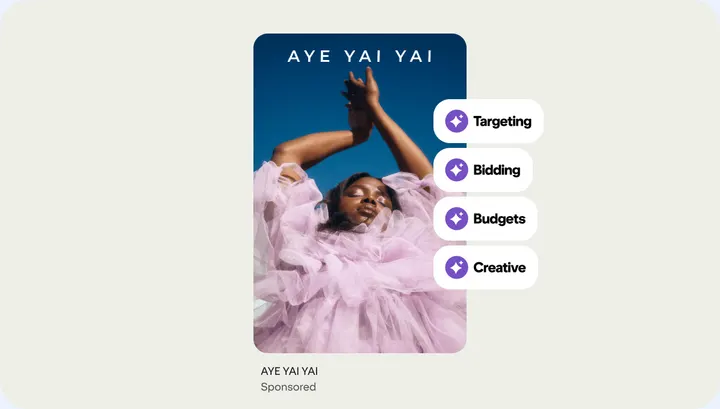Pinterest example of Performance+ automating targeting, bidding, budgets and creative for a sponsored Pin