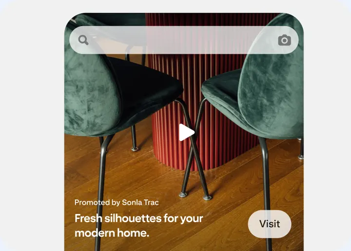 Pinterest example of a Premiere Spotlight ad, a premium video placement at the top of the app
