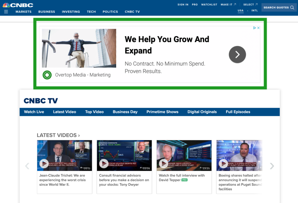 CNBC - Overtop Media Digital Marketing, in Charlotte NC