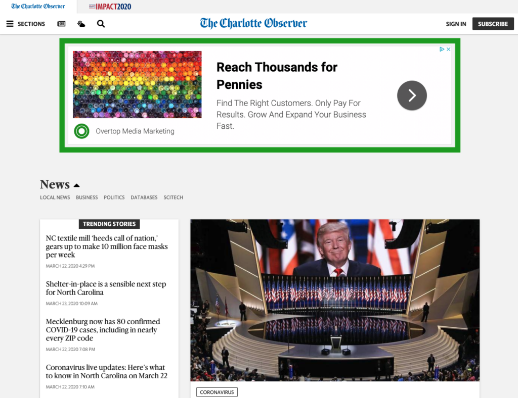 Charlotte Observer - Overtop Media Digital Marketing, in Charlotte NC